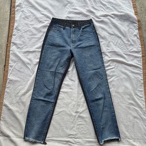 2 sided color block jeans, S